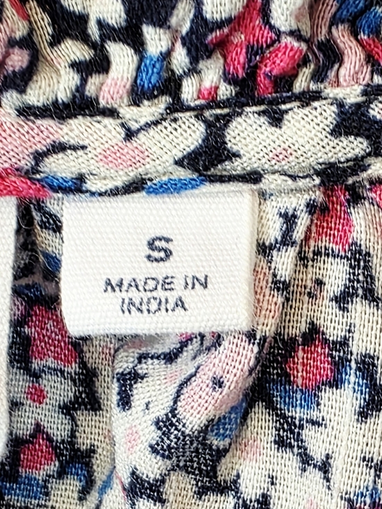 Gap Pink & Blue Floral Print Splitneck Maxi Dress Size S - Picture 8 of 9